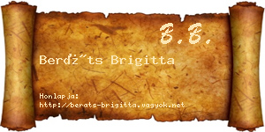 Beráts Brigitta névjegykártya